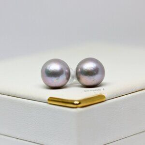 Gray Edison Pearls with Pink Luster